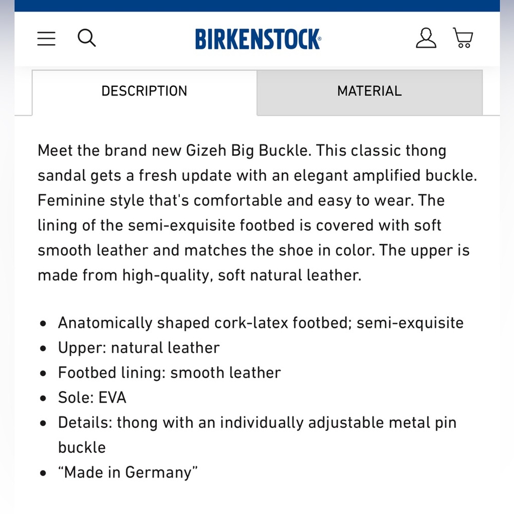 **SOLD** Birkenstock Big Buckle Gizeh White Leather 39 Regular Women 8 Men 6 - Picture 13 of 16